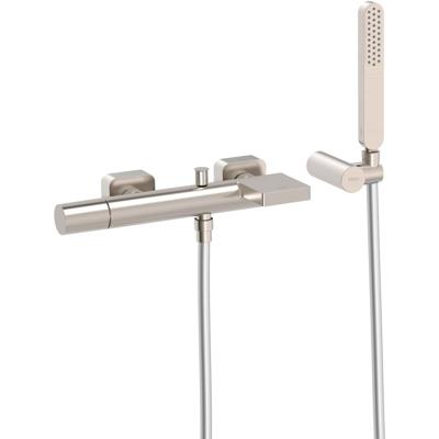Badkraan Tres Loft | Opbouw | Mengkraan | Waterval uitloop | Incl.Handdoucheset | 2-weg | hoh 15 cm | 1-knop | Rond | RVS look
