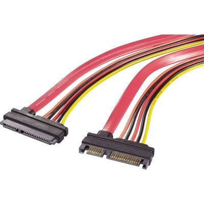 Renkforce HDD, Stroom Verlengkabel [1x SATA-combi-stekker 15+7-polig - 1x SATA-combi-bus 15+7-polig] 0.20 m Rood, Oranje, Zwart, Geel