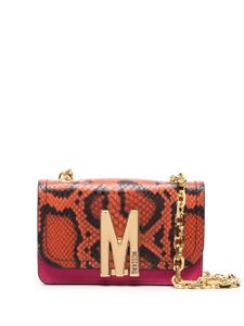 Moschino sac à bandoulière en cuir à effet peau de serpent - Orange