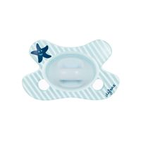 Difrax Fopspeen Natural Newborn Junior Siliconen Blauw - thumbnail
