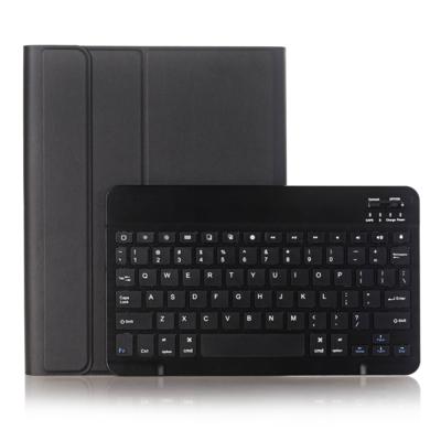 A09B Bluetooth 3 0 ultra-dunne ABS afneembare Bluetooth toetsenbord lederen case voor iPad Air/Pro 10 5 inch (2019) met pen slot & Holder (zwart)