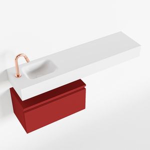 Toiletmeubel Mondiaz Andor | 120 cm | Meubelkleur Fire | Lex vrijhangend wastafel Talc Links | 1 kraangat