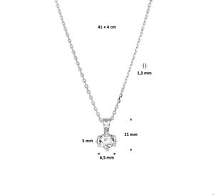 TFT Zilveren Ketting Zirkonia 1,1 mm x 41-45 cm