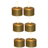 Anna's Collection LED theelichtjes/waxinelichtjes - 6x st - goud - D4 x H5 cm