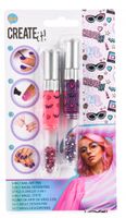 Create It! nagellakset 3 in 1 pen roze/paars 2 stuks - thumbnail