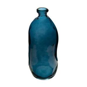 Atmosphera fles vaas - blauw transparant - glas - H36 x D15 cm