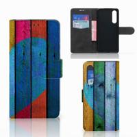 Huawei P30 | Book Style Case | Wood Heart - Cadeau voor je Vriend