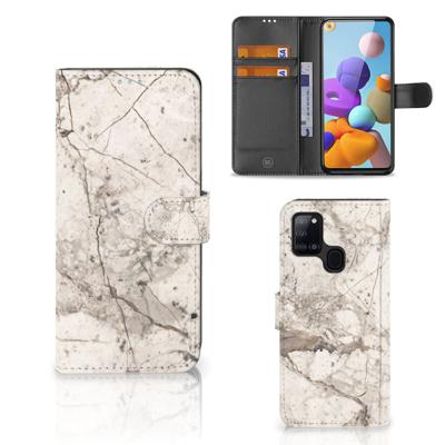 Samsung Galaxy A21s | Bookcase | Marmer Beige