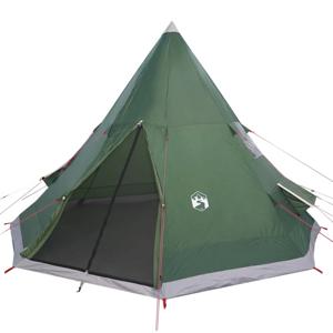 vidaXL Tent 4-persoons 367x367x259 cm 185T taft groen