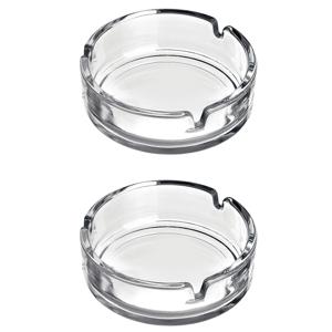 Asbak - 3x - transparant - 11 cm - glas - rond