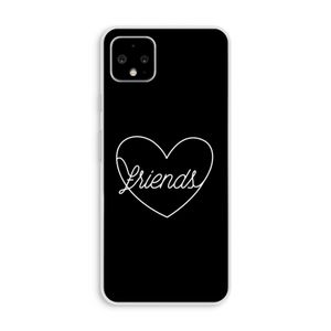 Friends heart black: Pixel 4 XL Transparant Hoesje