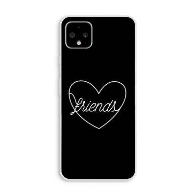 Friends heart black: Pixel 4 XL Transparant Hoesje