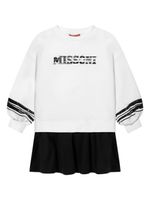 Missoni Kids robe courte superposée à logo brodé - Blanc - thumbnail