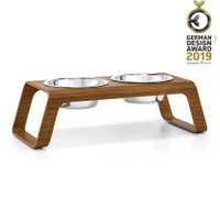 MiaCara MiaCara Desco Dog Food Tray Walnut - thumbnail