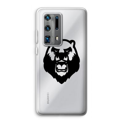 Angry Bear (black): Huawei P40 Pro Plus Transparant Hoesje