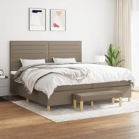 Boxspring met matras stof taupe 200x200 cm