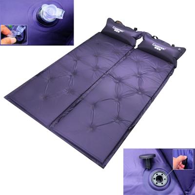 Automatisch opblaasbare slapen Pad vocht bewijs Pad met Pillow(Purple)