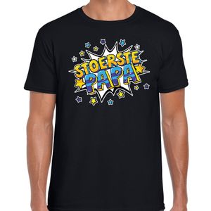 Stoerste papa cadeau t-shirt zwart voor heren