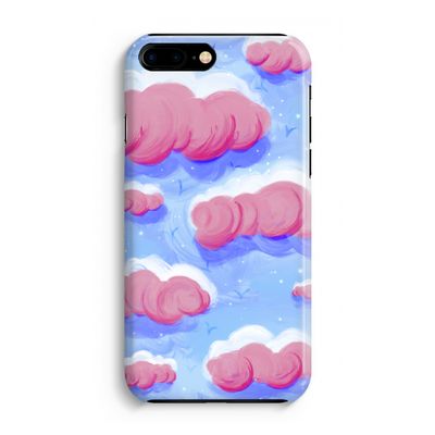 Roze wolken met vogels: Volledig Geprint iPhone 7 Plus Hoesje