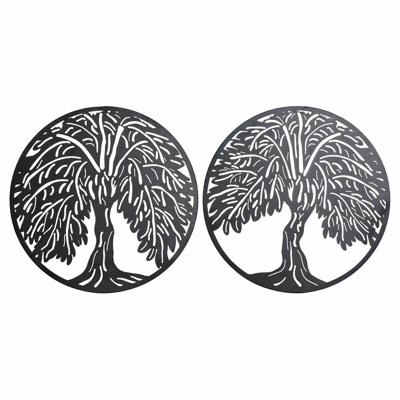 Wanddecoratie DKD Home Decor Boomstructuur Metaal (2 pcs) (40 x 1 x 40 cm)