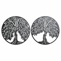 Wanddecoratie DKD Home Decor Boomstructuur Metaal (2 pcs) (40 x 1 x 40 cm)