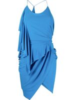 Alexandre Vauthier robe courte asymétrique à effet drapé - Bleu - thumbnail