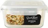 Dutch Rose Vershoudschaal Glas Vierkant 1200ml Wit - thumbnail