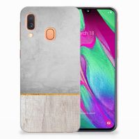 Samsung Galaxy A40 Bumper Hoesje Wood Concrete