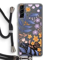 Flowers with blue leaves: Samsung Galaxy S21 Plus Transparant Hoesje met koord