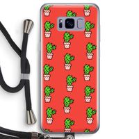 Mini cactus: Samsung Galaxy S8 Transparant Hoesje met koord