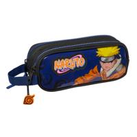 Pennenetui met 2 vakken Naruto Ninja Blauw Zwart 21 x 8 x 6 cm