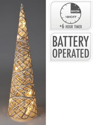 Kegel led 60 cm grijs kerstversiering - Nampook