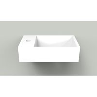 Arcqua Marble Free fontein - 40x22x12cm - kraangat links - glans wit WAS105896
