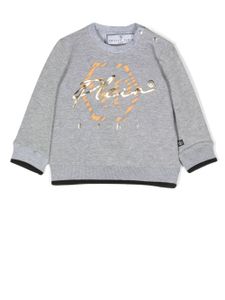 Philipp Plein Junior sweat à logo imprimé - Gris