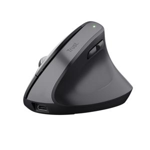 Trust Bayo+ Ergonomische muis Bluetooth Optisch Zwart 6 Toetsen 800 dpi, 1200 dpi, 1600 dpi, 2400 dpi Ergonomisch, Geluidsarme toetsen, Geïntegreerd