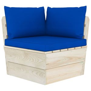 Bankkussens pallet 3 st stof blauw