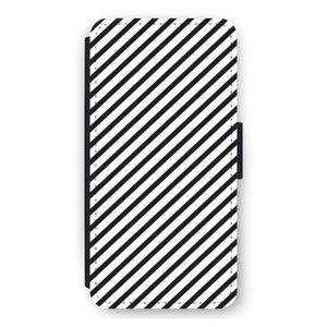 Strepen zwart-wit: iPhone 12 Pro Max Flip Hoesje