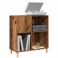 Platenkast 84,5x38x89 cm bewerkt hout oud houtkleurig Platenkast 84,5x38x89 cm bewerkt hout oud houtkleurig