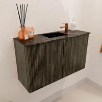 Toiletmeubel Mondiaz Joya Dlux | 70 cm | Meubelkleur Shadow | Faye wastafel Lava Wasbak Midden | 1 kraangat