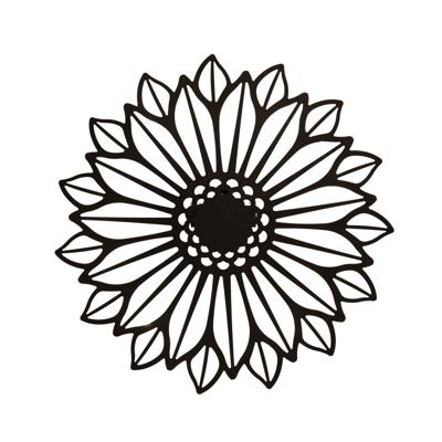 Zonnebloem solar metaal 38x5,5x38 cm zwart - Annas collection