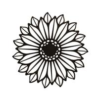 Zonnebloem solar metaal 38x5,5x38 cm zwart - Annas collection