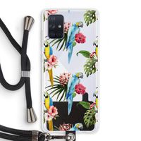 Kleurrijke papegaaien: Samsung Galaxy A71 Transparant Hoesje met koord