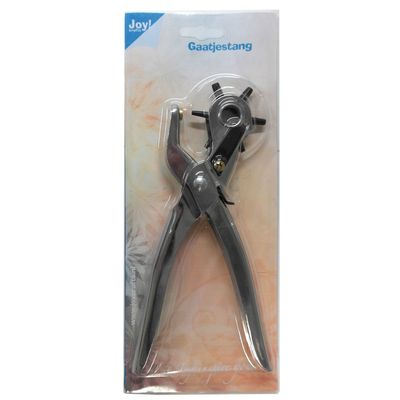 Gaatjestang/revolvertang 23 cm voor 6 maten gaatjes