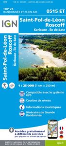 Wandelkaart - Topografische kaart 0515ET St.Pol-de-Léon, Roscoff, Brignogan-Plage, Plouescat, Cléder Bretagne | IGN - Institut Géographique National