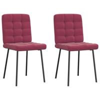 Eetkamerstoelen 2 st fluweel wijnrood