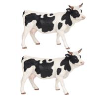 Koe speelgoed figuur - 2x - kunststof - 14 cm - boerderij dieren Koe speelgoed figuur - 2x - kunststof - 14 cm - boerderij dieren