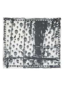 Alexander McQueen foulard imprimée à bords francs - Noir