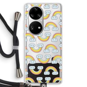 Regenboog: Huawei P50 Pro Transparant Hoesje met koord