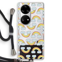 Regenboog: Huawei P50 Pro Transparant Hoesje met koord