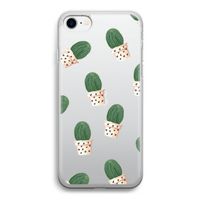 Cactusprint roze: iPhone SE 2020 Transparant Hoesje